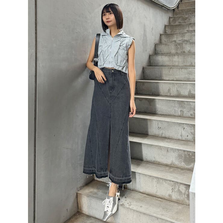 パターンデザインデニムロングスカート | MURUA | 詳細画像10 