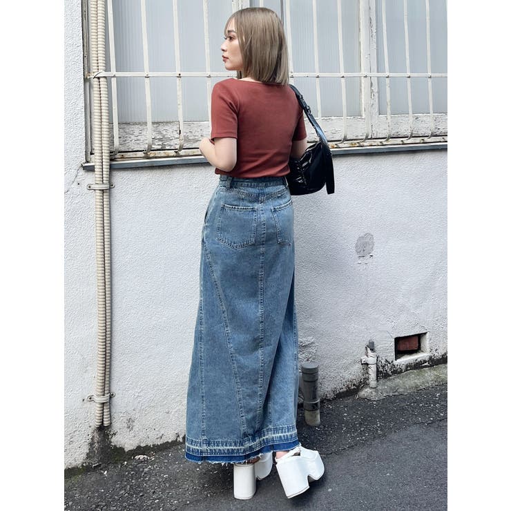 パターンデザインデニムロングスカート | MURUA | 詳細画像18 