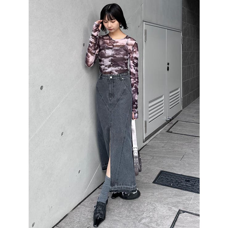 パターンデザインデニムロングスカート | MURUA | 詳細画像20 