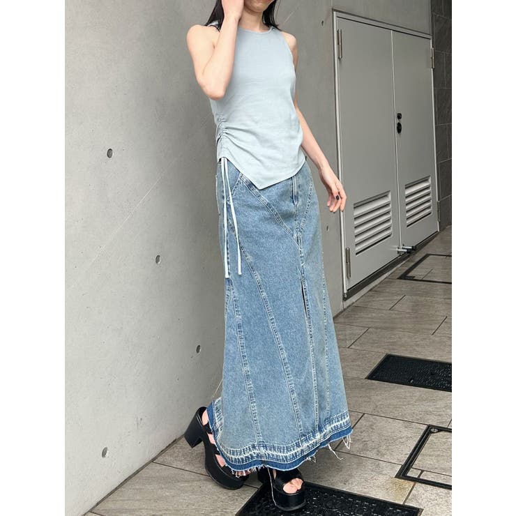 パターンデザインデニムロングスカート | MURUA | 詳細画像22 