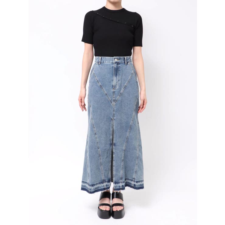 パターンデザインデニムロングスカート | MURUA | 詳細画像31 