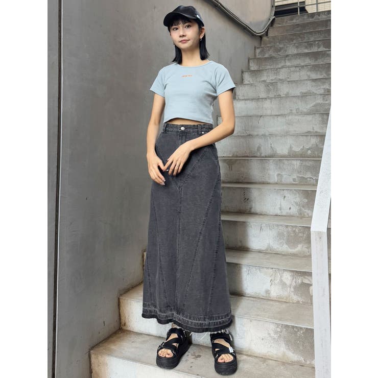 パターンデザインデニムロングスカート | MURUA | 詳細画像6 