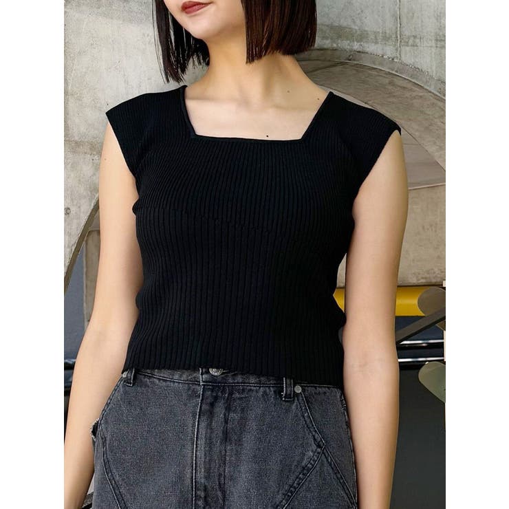 ブラック | 2wayフレンチスリーブニット | MURUA