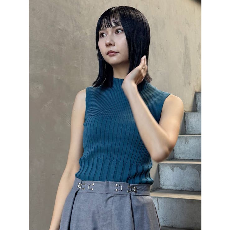 リブデザインハイネックノースリーブニット | MURUA | 詳細画像21 