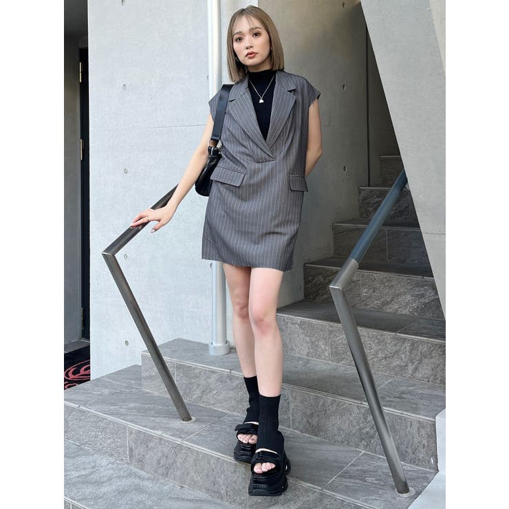 リブデザインハイネックノースリーブニット | MURUA | 詳細画像29 