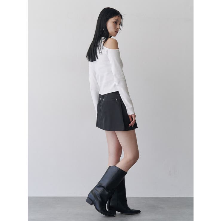 ホックアシメリブトップス[品番：MKSW0063912]｜MURUA（ムルーア）の