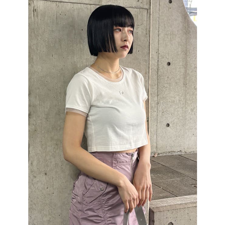 チュールトリムコンパクトTシャツ[品番：MKSW0064263]｜MURUA