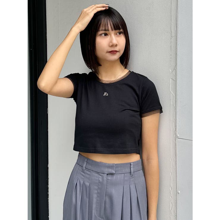 チュールトリムコンパクトTシャツ[品番：MKSW0064263]｜MURUA