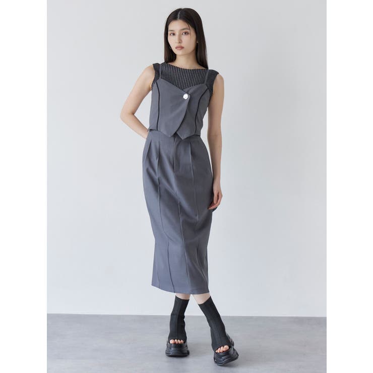 Lallia Mu❤️ Mサイズジャンパースカート美品 セパレートライクジャンパースカート[品番：MKSW0065216]｜MURUA