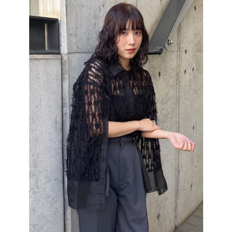 レースクロップド2WAYシアーシャツ | MURUA | 詳細画像10 