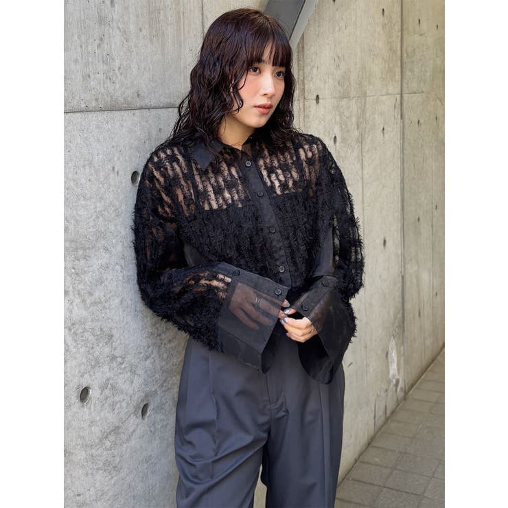 レースクロップド2WAYシアーシャツ | MURUA | 詳細画像12 