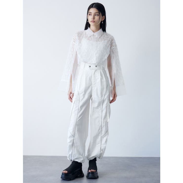 レースクロップド2WAYシアーシャツ | MURUA | 詳細画像6 