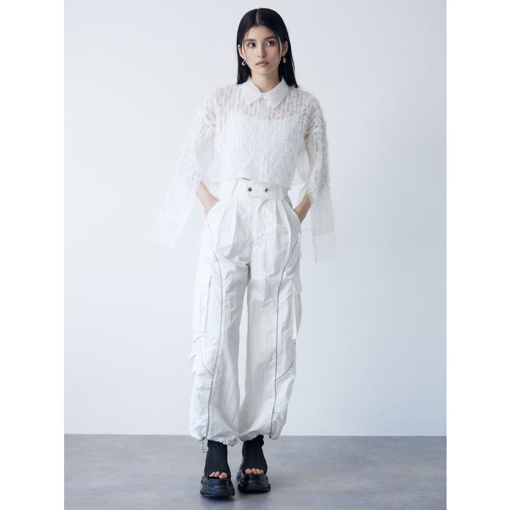 レースクロップド2WAYシアーシャツ | MURUA | 詳細画像7 