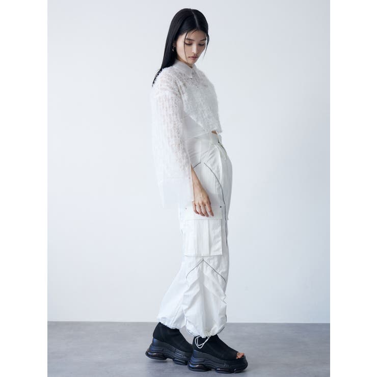 レースクロップド2WAYシアーシャツ | MURUA | 詳細画像9 