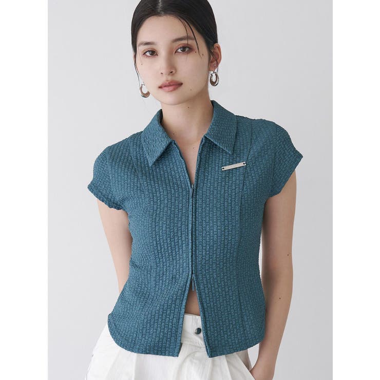 ブルー | ダブルジップタイトシャツ | MURUA