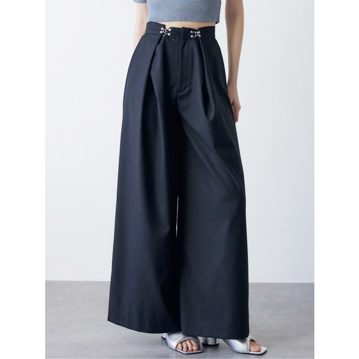 ブラック | 2WAYウエストタックワイドパンツ | MURUA