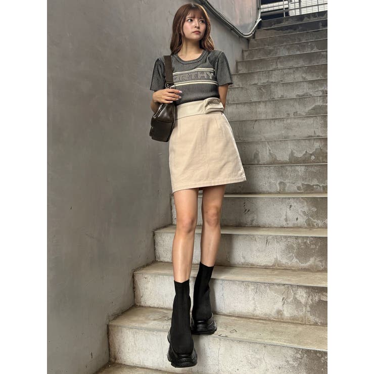 フェイクレザーミニポケットミニスカート | MURUA | 詳細画像4 