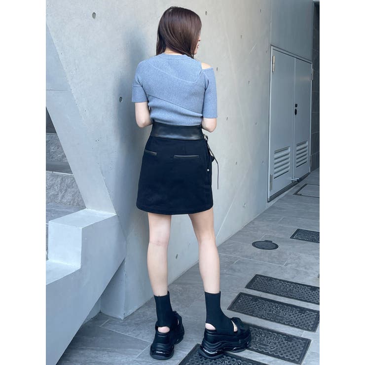 フェイクレザーミニポケットミニスカート | MURUA | 詳細画像7 