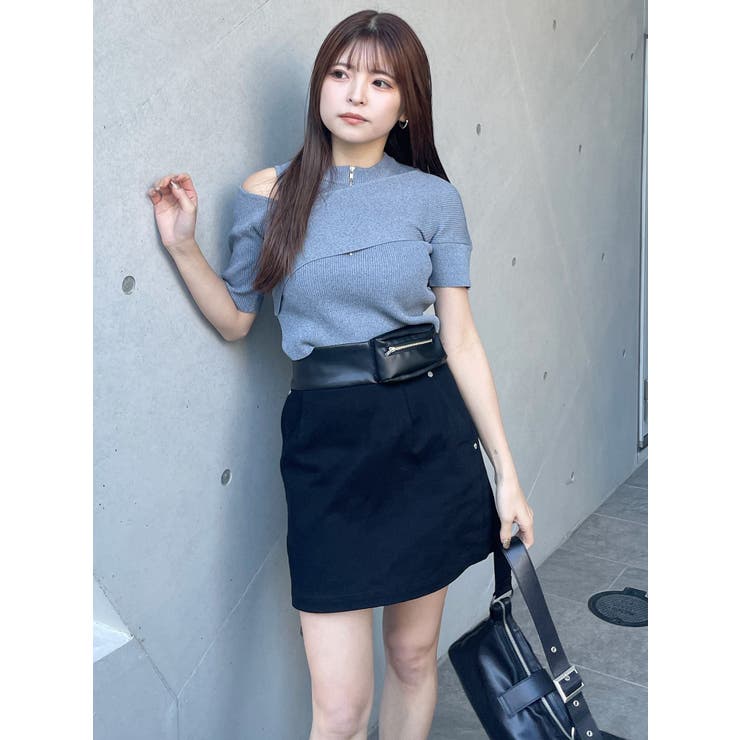 フェイクレザーミニポケットミニスカート[品番：MKSW0064970]｜MURUA