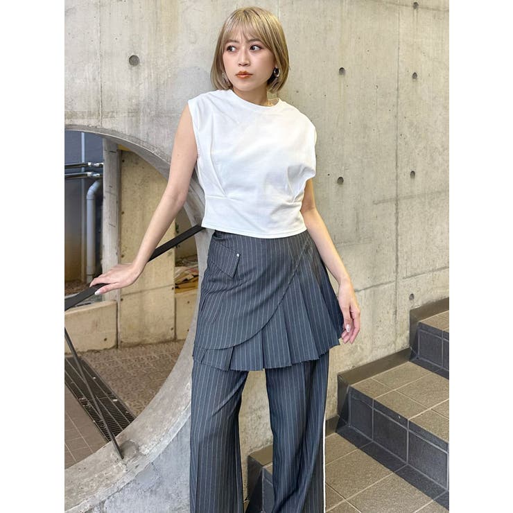 カットオフアシメプリーツスカート[品番：MKSW0064470]｜MURUA