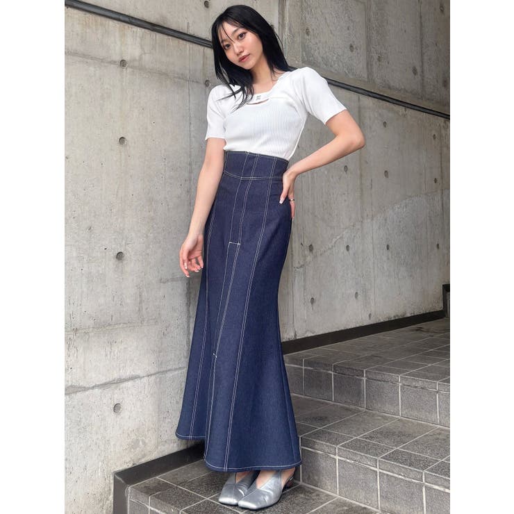 デニムライクステッチスカート | MURUA | 詳細画像18 