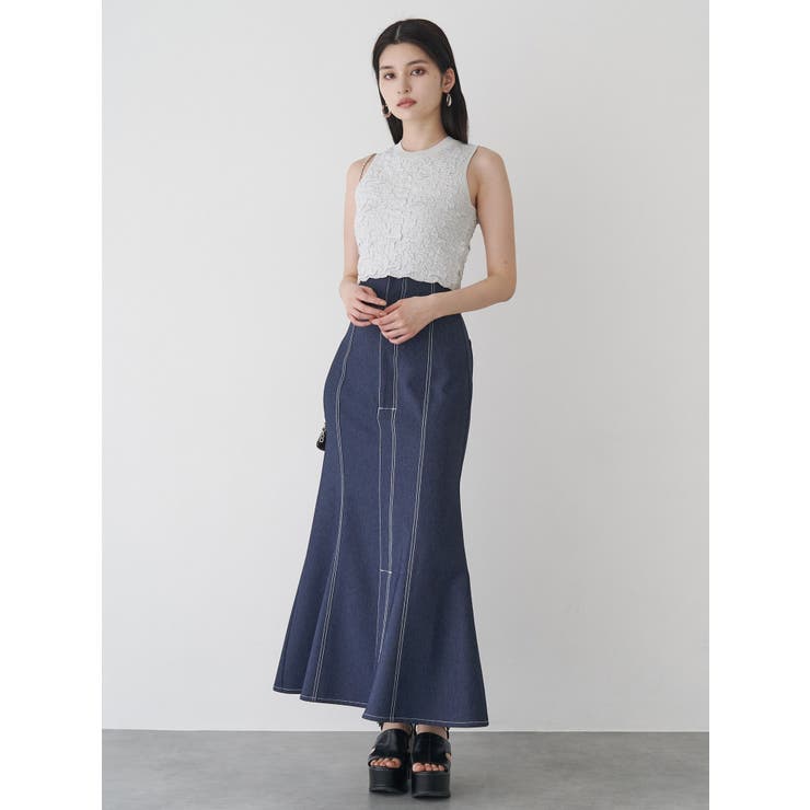 デニムライクステッチスカート | MURUA | 詳細画像2 
