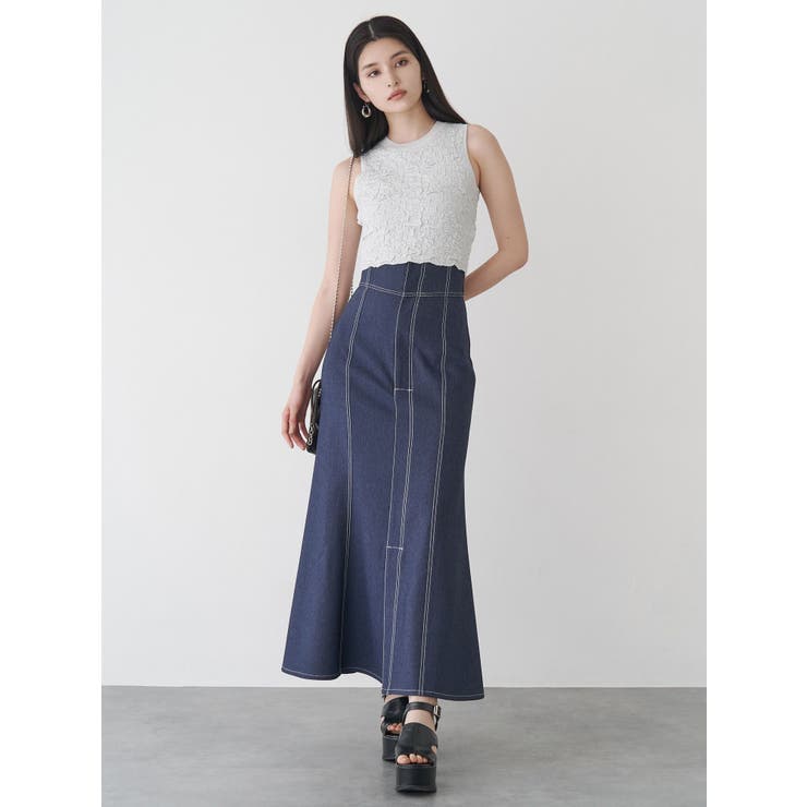 デニムライクステッチスカート | MURUA | 詳細画像3 