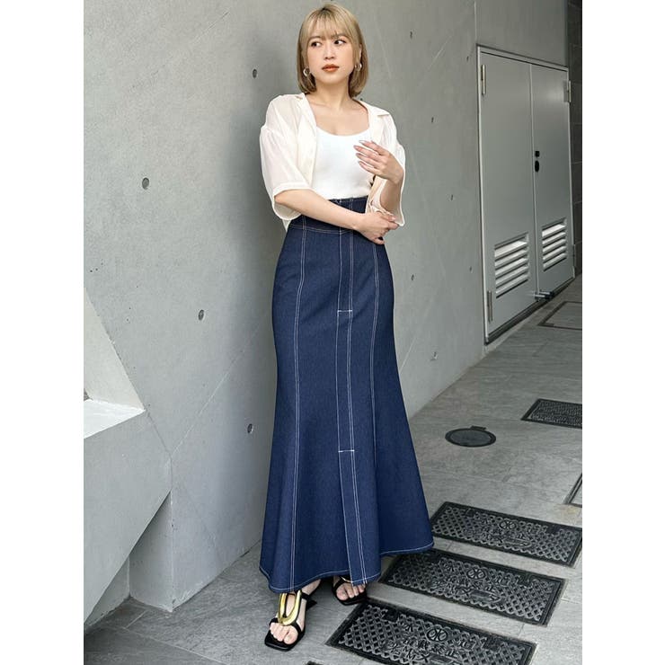 デニムライクステッチスカート | MURUA | 詳細画像9 