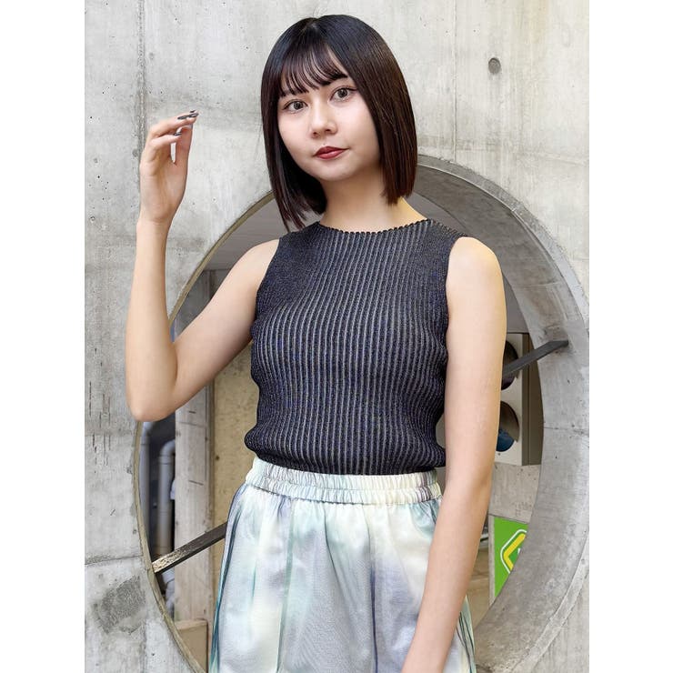 バイカラーリブニットタンク | MURUA | 詳細画像3 