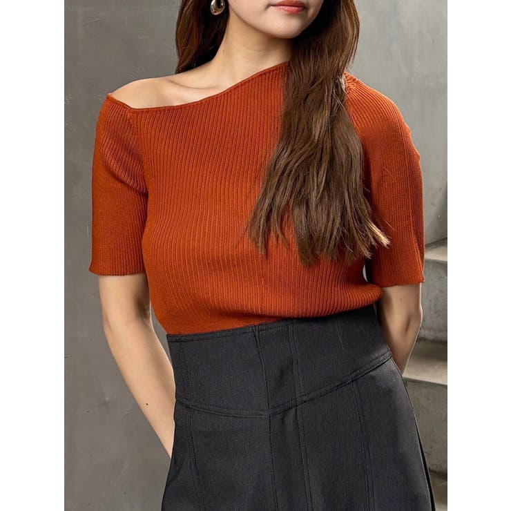 オレンジ | ワンショルハーフニット | MURUA