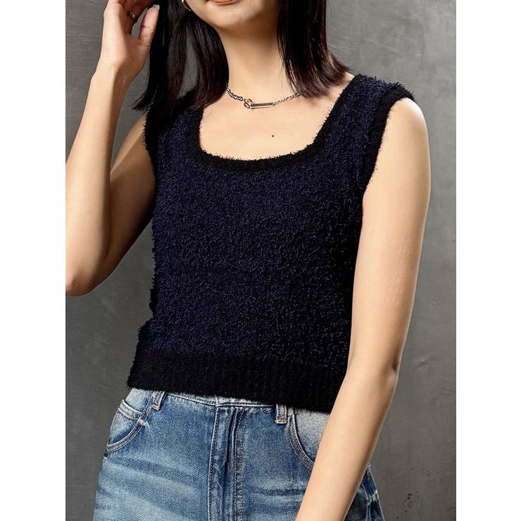 ブラック | 2WAYMIXヤーンニット | MURUA