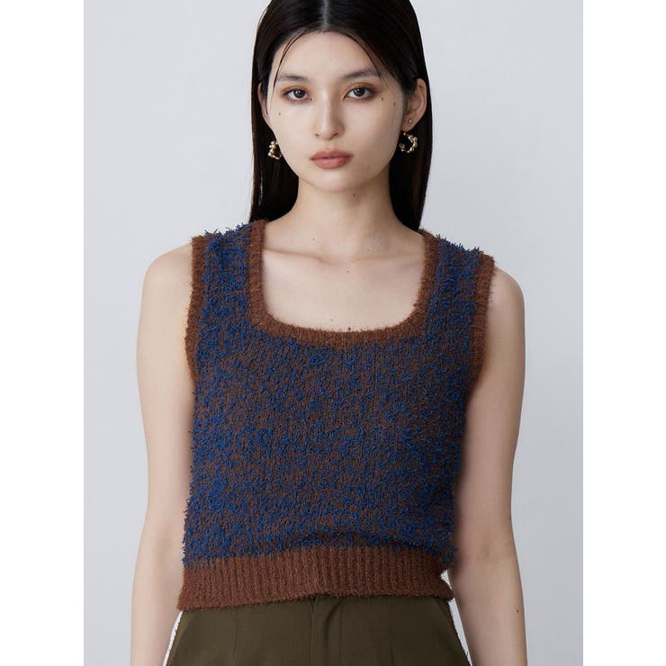 ブラウン | 2WAYMIXヤーンニット | MURUA