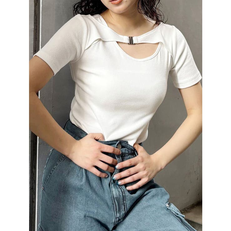 ホワイト | フロントパーツレイヤードトップス | MURUA