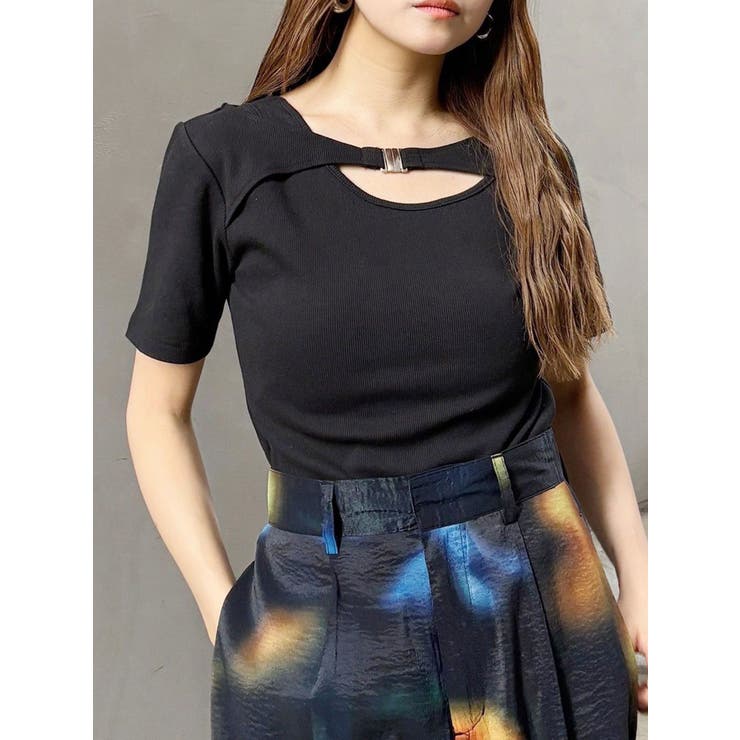 ブラック | フロントパーツレイヤードトップス | MURUA