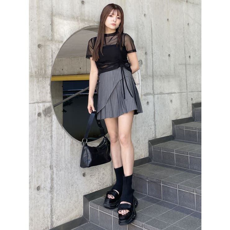 ゆ*ど様 JaenPaulGAULTIER Soleilラグランシースルーカット グラデーションシアートップス[品番：MKSW0063309]｜MURUA