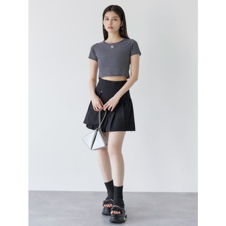 メタルロゴクロップドTシャツ[品番：MKSW0064155]｜MURUA