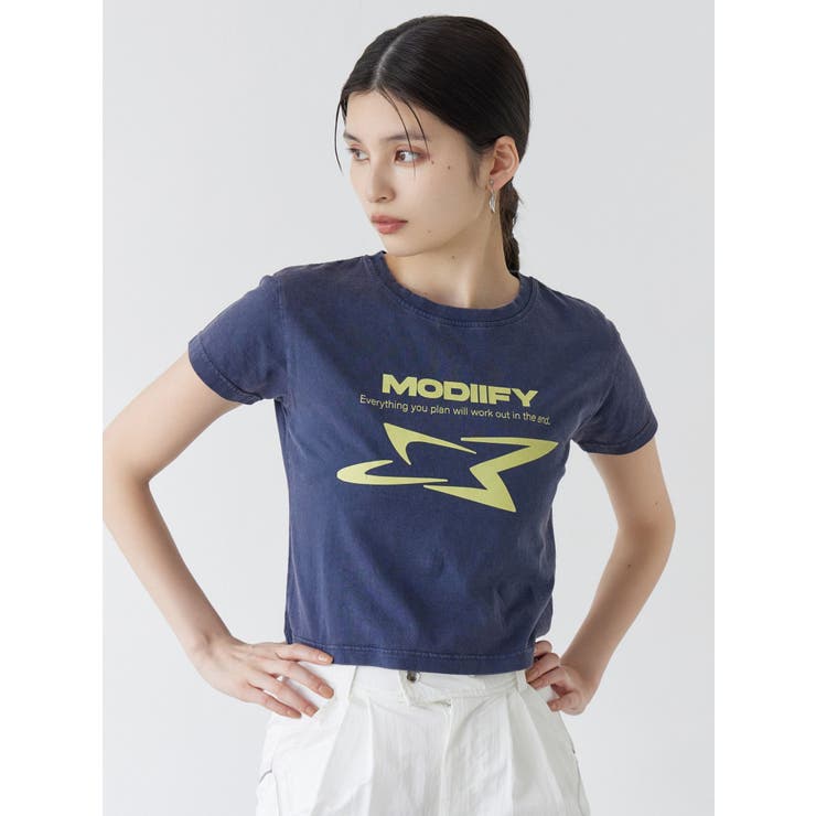 シャープモチーフクロップドTシャツ[品番：MKSW0064128]｜MURUA