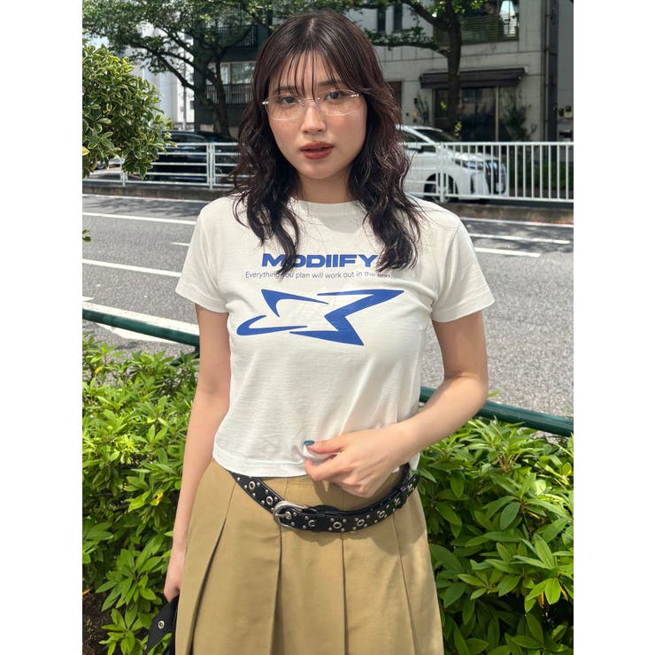 シャープモチーフクロップドTシャツ[品番：MKSW0064128]｜MURUA