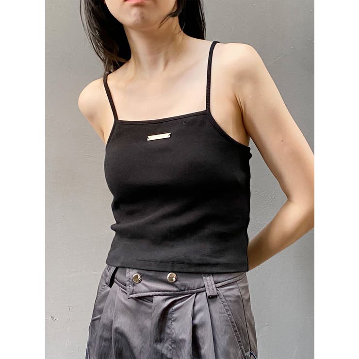 ブラック | ロゴプレートスクエアキャミ | MURUA