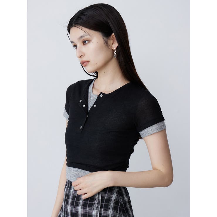 ヘンリーネックレイヤードトップス | MURUA | 詳細画像5 