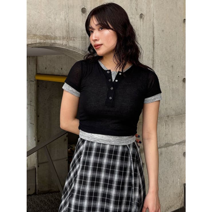 ヘンリーネックレイヤードトップス | MURUA | 詳細画像9 