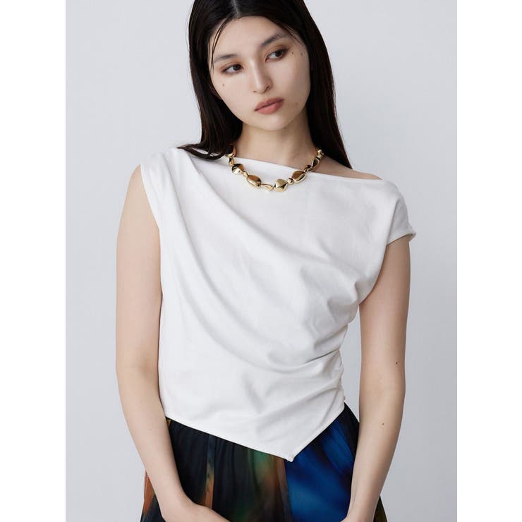 ホワイト | ドレープワンショルトップス | MURUA