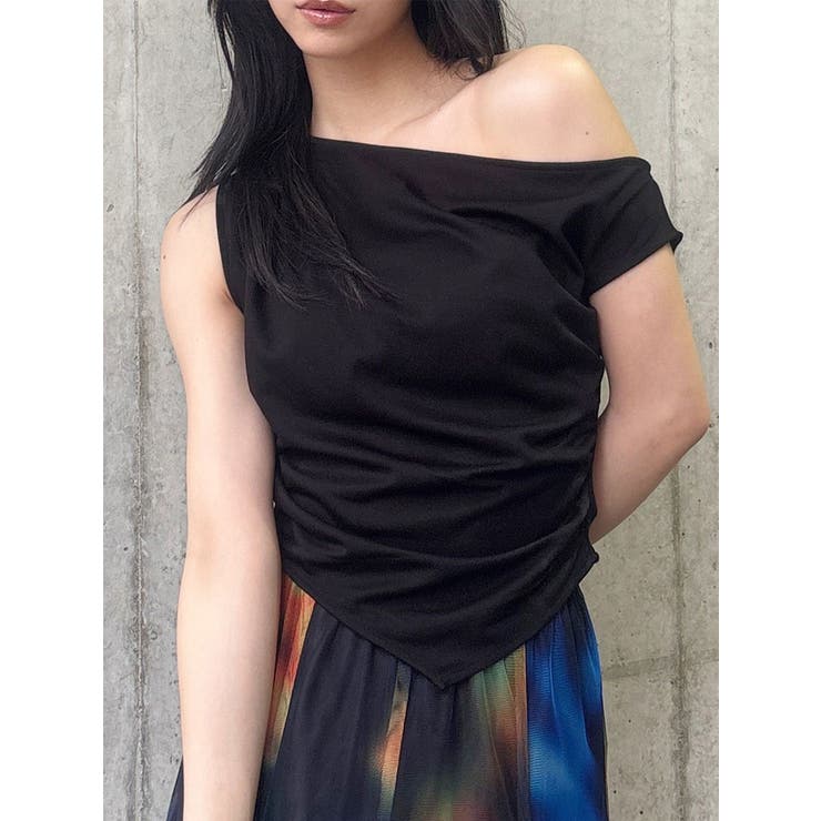 ブラック | ドレープワンショルトップス | MURUA