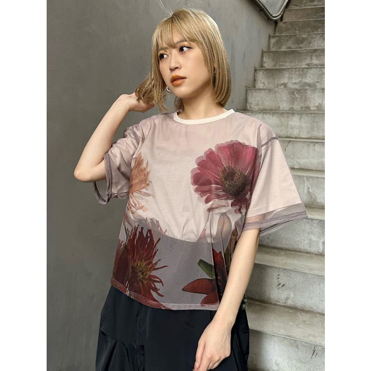 【MURUA×STAYFLOWER】チュールドッキングフラワーTシャツ | MURUA | 詳細画像13 