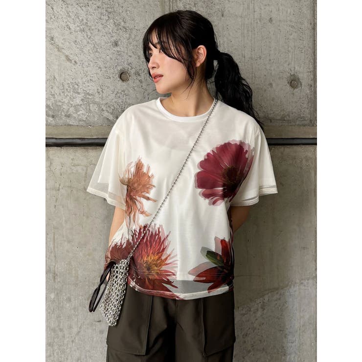 【MURUA×STAYFLOWER】チュールドッキングフラワーTシャツ | MURUA | 詳細画像22 
