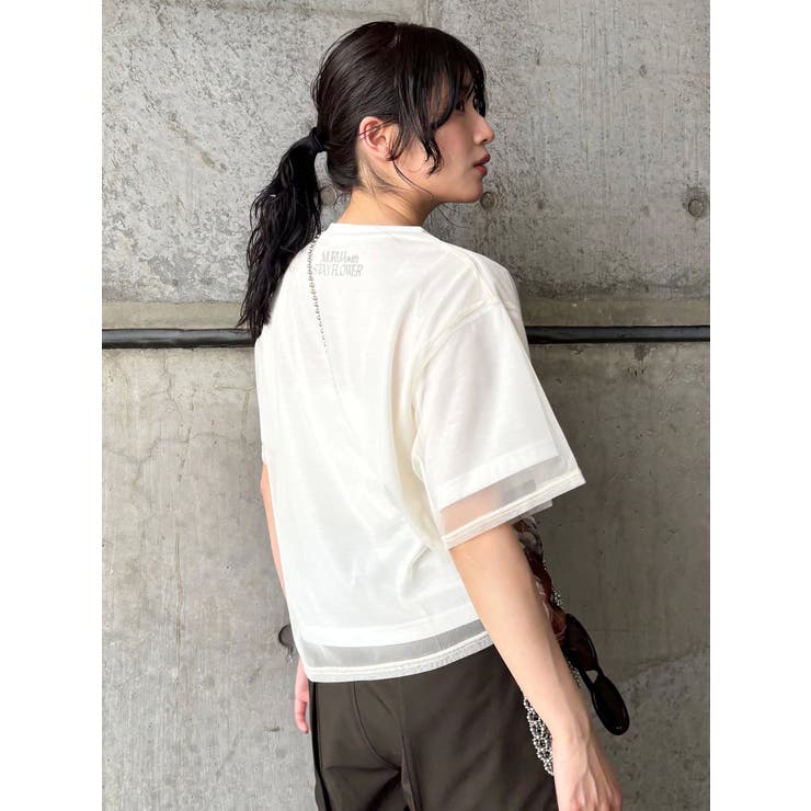 【MURUA×STAYFLOWER】チュールドッキングフラワーTシャツ | MURUA | 詳細画像24 