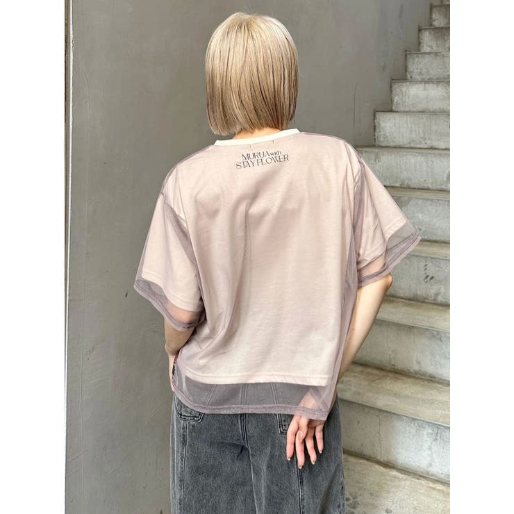 【MURUA×STAYFLOWER】チュールドッキングフラワーTシャツ | MURUA | 詳細画像30 