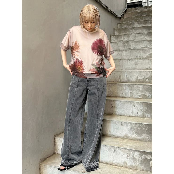 【MURUA×STAYFLOWER】チュールドッキングフラワーTシャツ | MURUA | 詳細画像31 