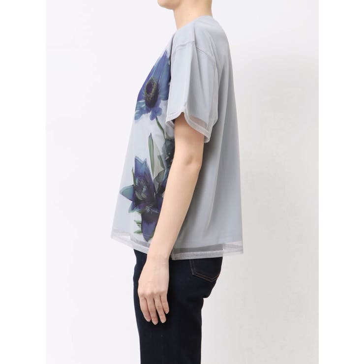 MURUA×STAYFLOWER】チュールドッキングフラワーTシャツ[品番