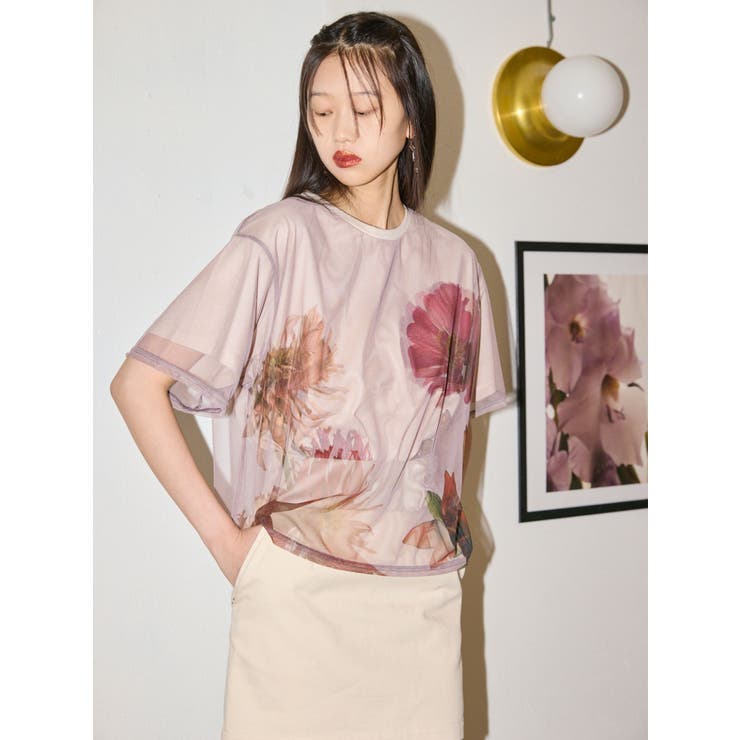 【MURUA×STAYFLOWER】チュールドッキングフラワーTシャツ | MURUA | 詳細画像4 